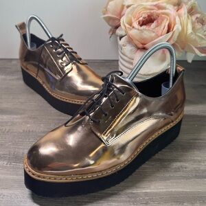 Shelly’s London Mirror Metallic platform shoes size EU39/US8-8.5 EUC